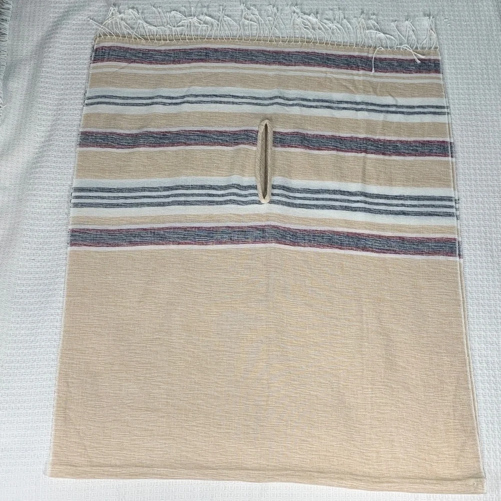 J crew woven striped shawl with arm holes